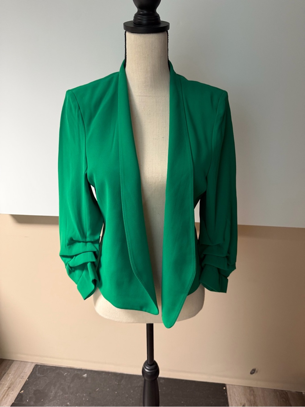 Rachel Zoe Emerald Open-Front Drape Blazer